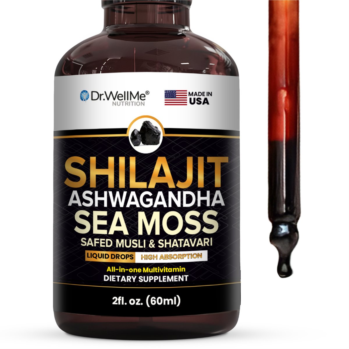 Shilajit with Sea Moss and Ashwagandha Drops