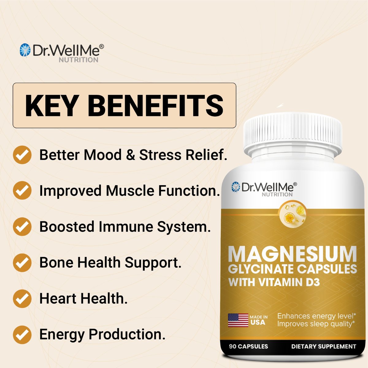 Magnesium Glycinate with Vitamin D3 Capsules