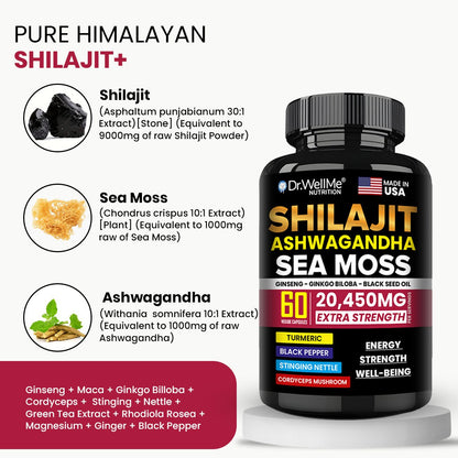 Shilajit with Seamoss and Ashwagandha Capsules