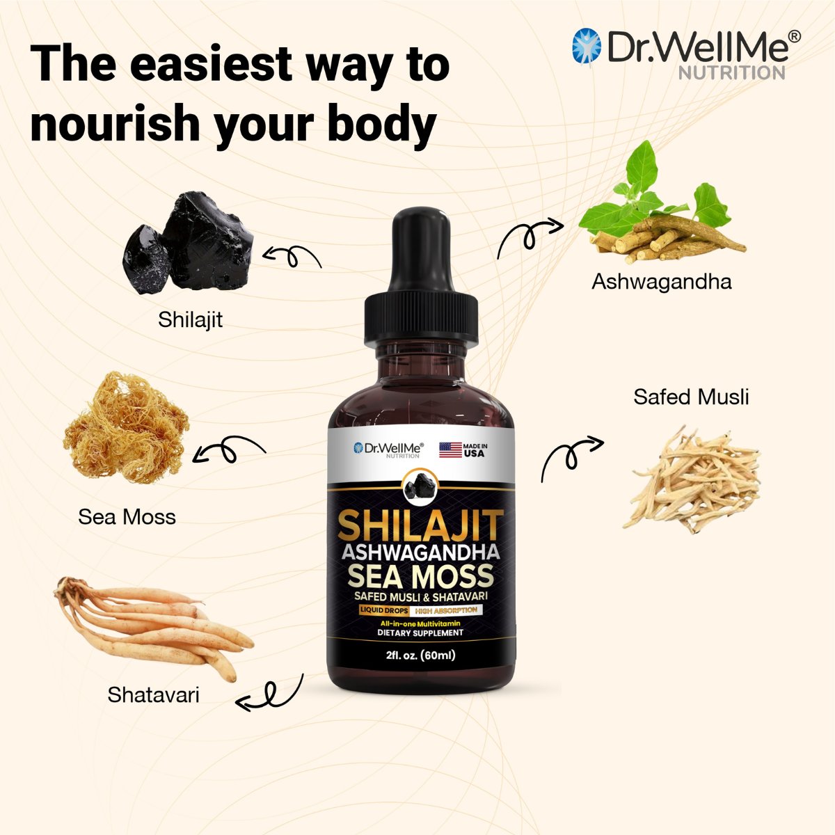 Shilajit with Sea Moss and Ashwagandha Drops