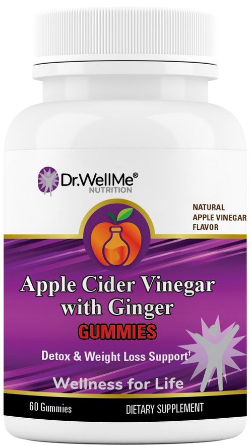 Dr.WellMe Apple Cider Vinegar with Ginger Gummies - Natural Apple Vinegar Flavor