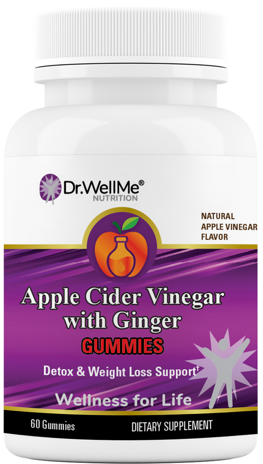 Dr.WellMe Apple Cider Vinegar with Ginger Gummies - Natural Apple Vinegar Flavor