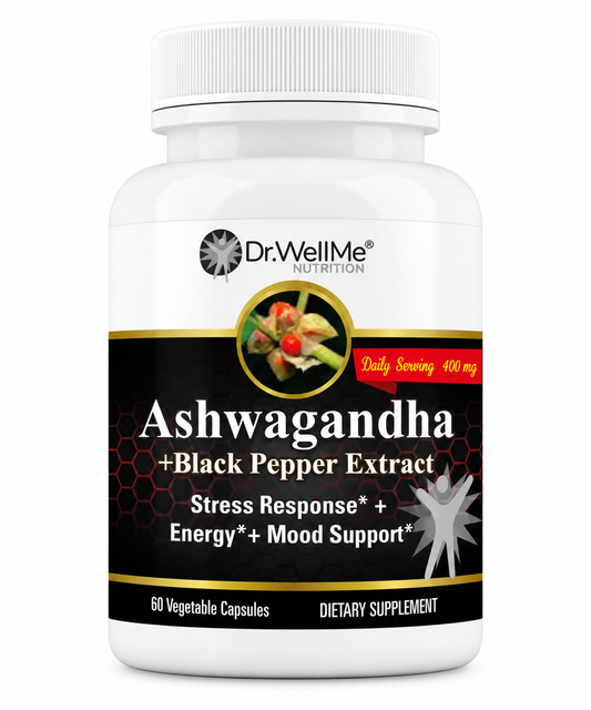 Dr.WellMe Ashwagandha + Black Pepper Extract Capsules