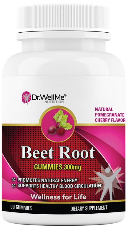 Dr.WellMe Beetroot 300mg Gummies - Natural Pomegranate Cherry Flavor