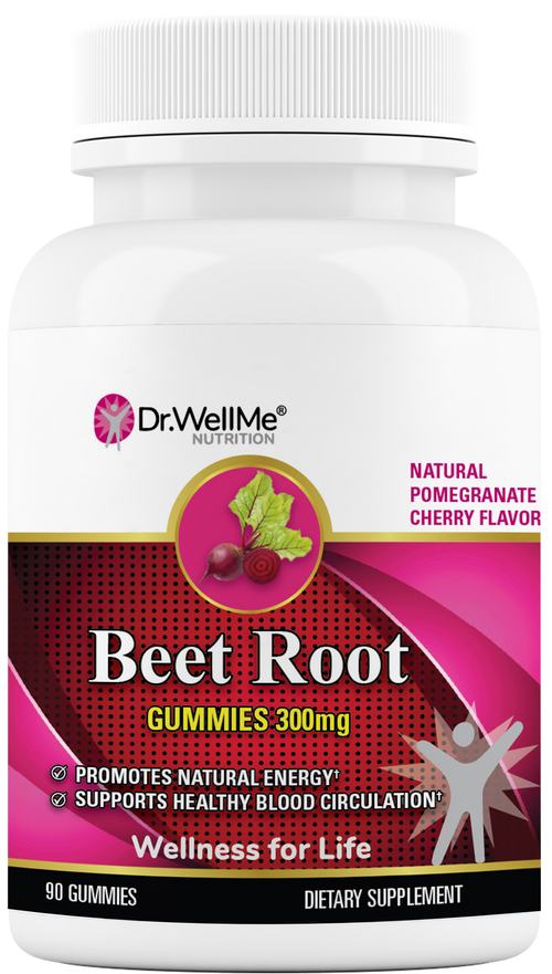 Dr.WellMe Beetroot 300mg Gummies - Natural Pomegranate Cherry Flavor