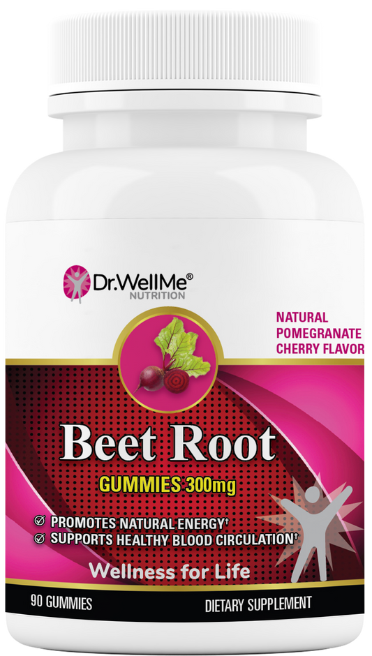 Dr.WellMe Beetroot 300mg Gummies - Natural Pomegranate Cherry Flavor