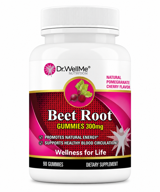 Dr.WellMe Beetroot 300mg Gummies - Natural Pomegranate Cherry Flavor