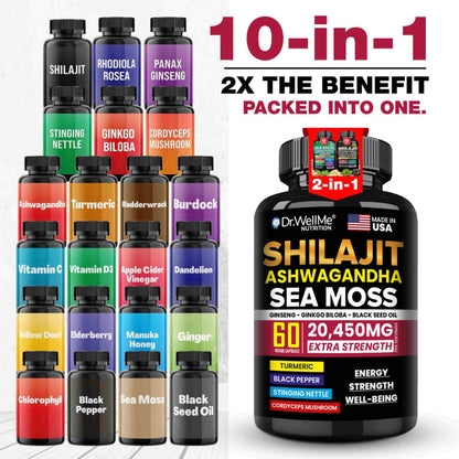 Shilajit with Seamoss and Ashwagandha Capsules