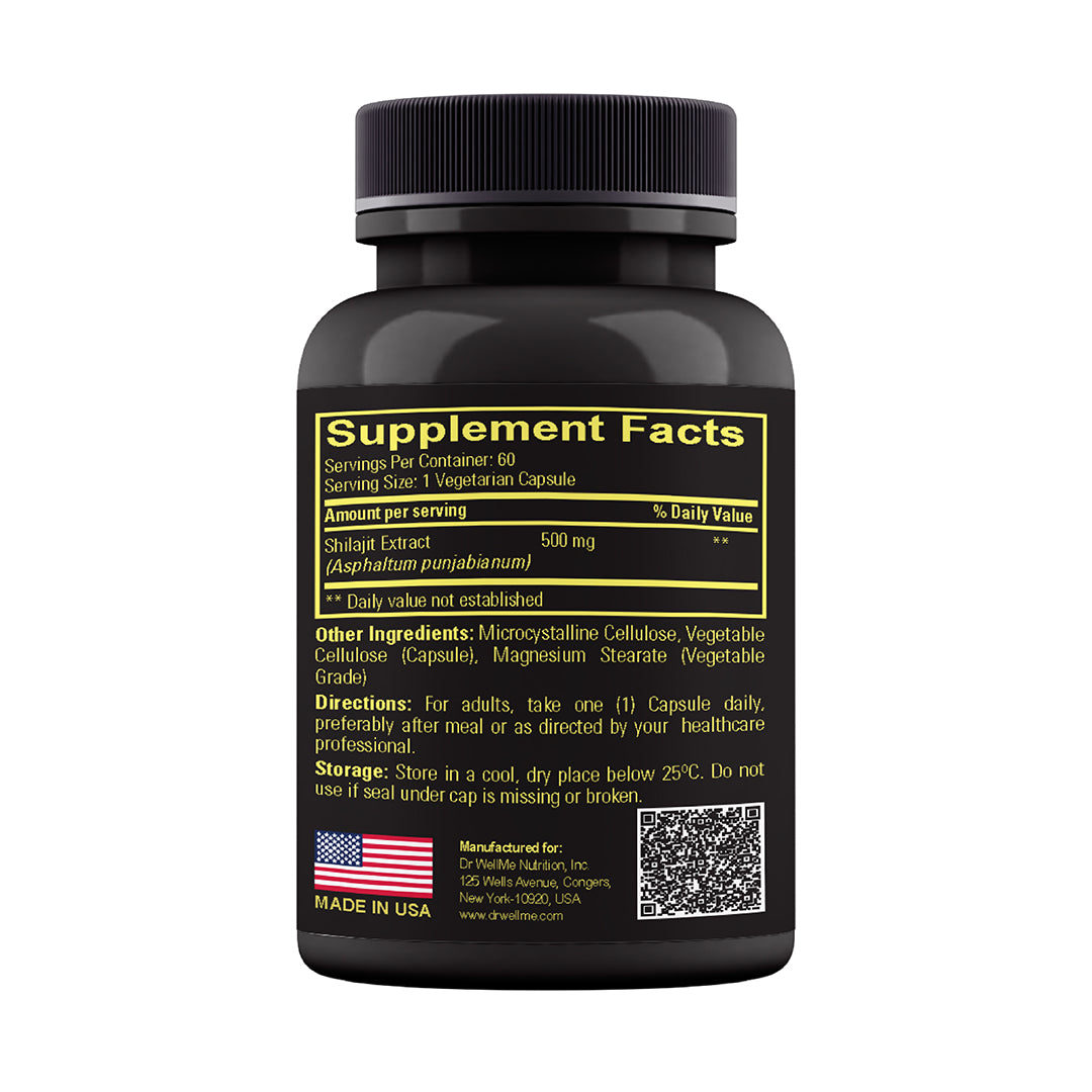 Dr.WellMe SHILAJIT (Asphaltum Punjabianum)  500 mg