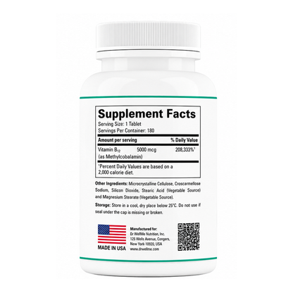 DR.WELLME VITAMIN B12 5000mcg (METHYLCOBALAMINE) - 180 Tablets