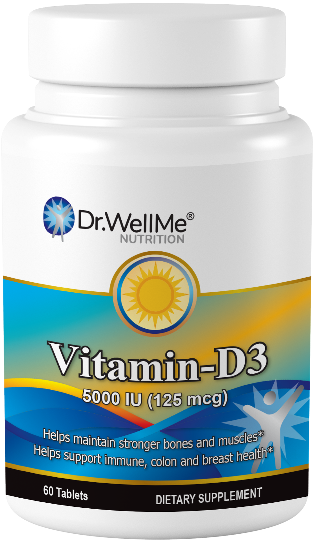 Dr.WellMe Vitamin D3 5000IU (125mcg) Tablets