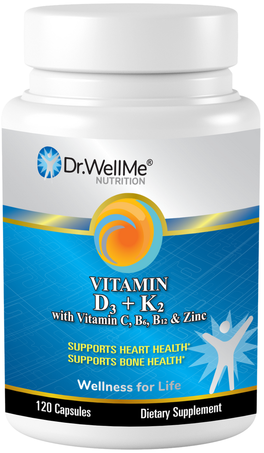 Dr.WellMe Vitamin D3 + K2 with Vitamin C, B6, B12 & Zinc Capsules