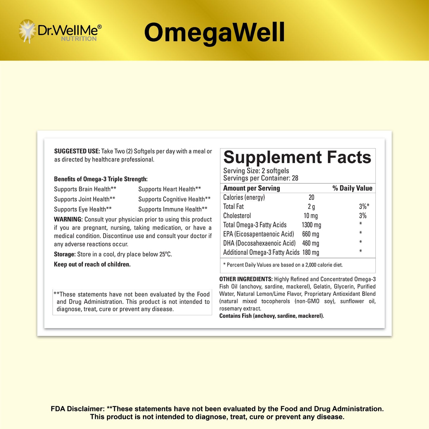 OmegaWell - Omega 3 - 54 Softgels