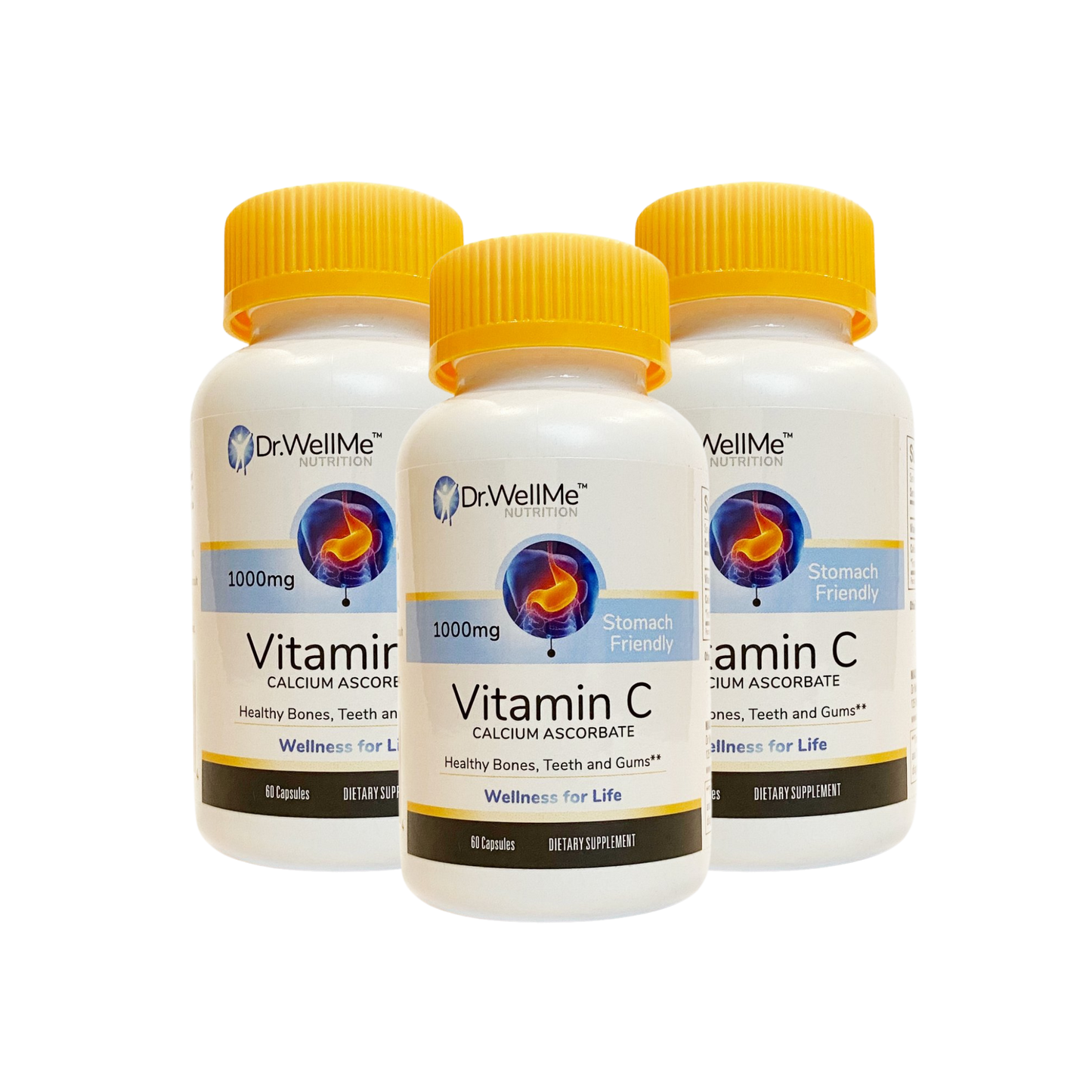 Vitamin C Calcium Ascorbate 1000 mg Stomach Friendly (3 Bottles)